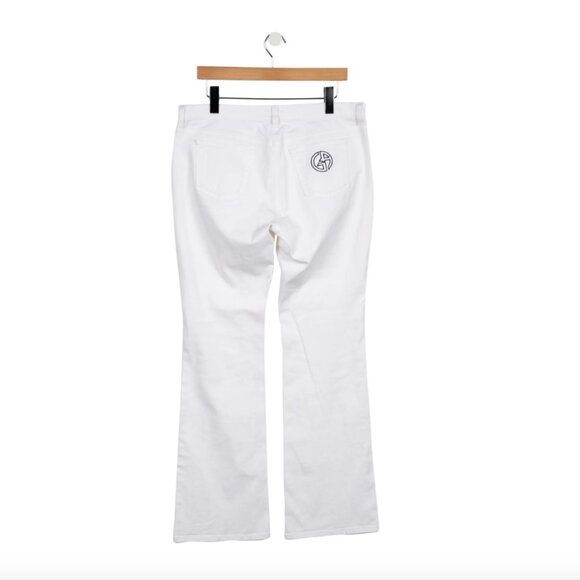 GIORGIO ARMANI PURE WHITE FLAIR JEANS LARGE - Picture 2 of 2